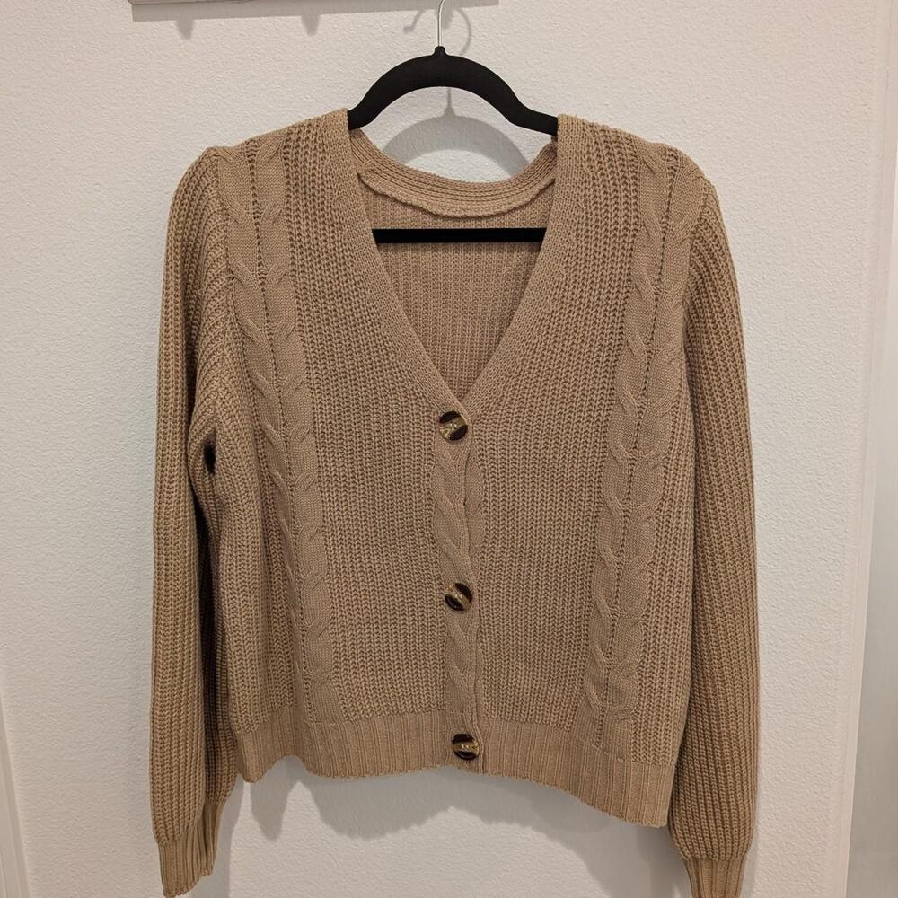Tan knitted cardigan cardigan